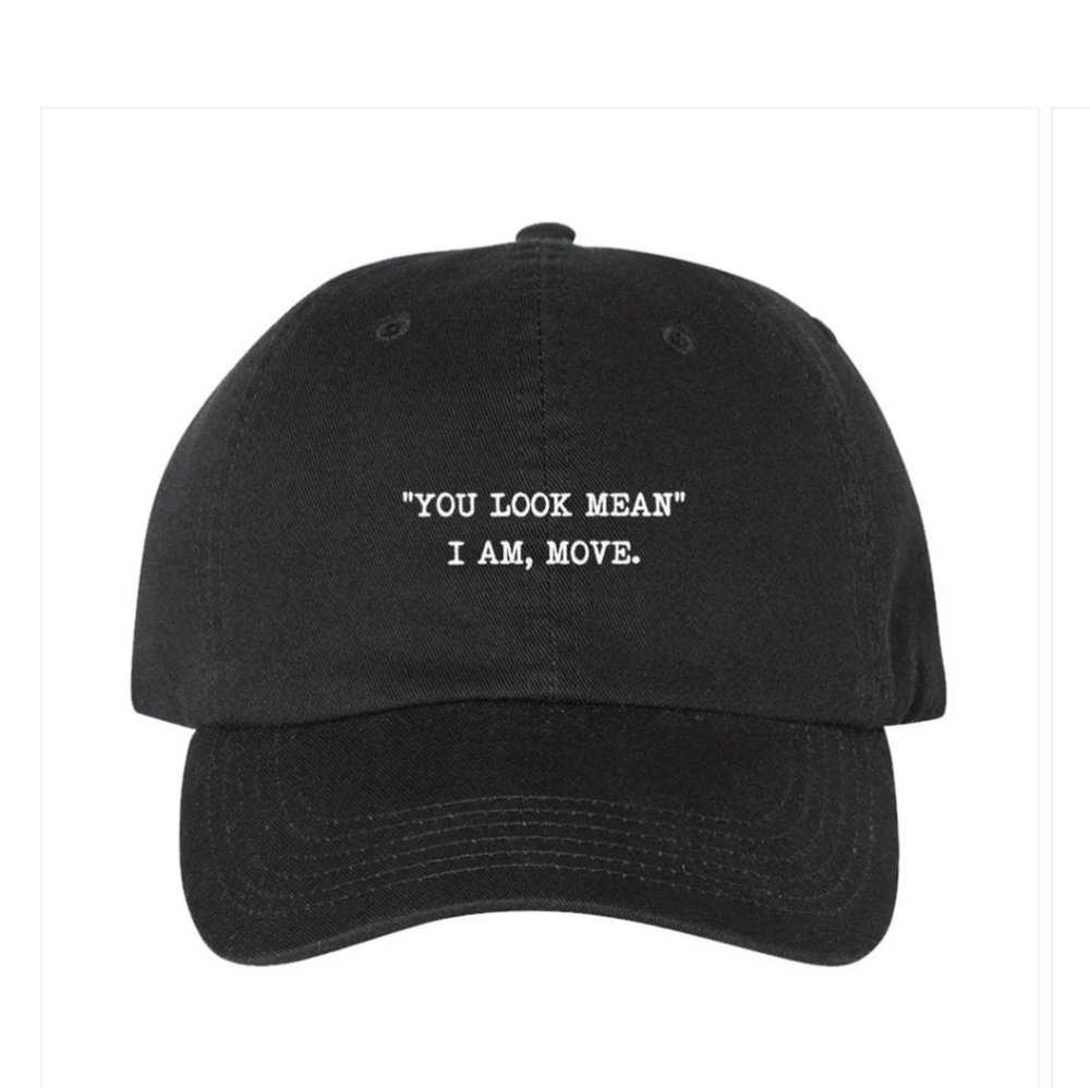 Mean Girl Dad Hat w/ White Text - Vintage Washed Look